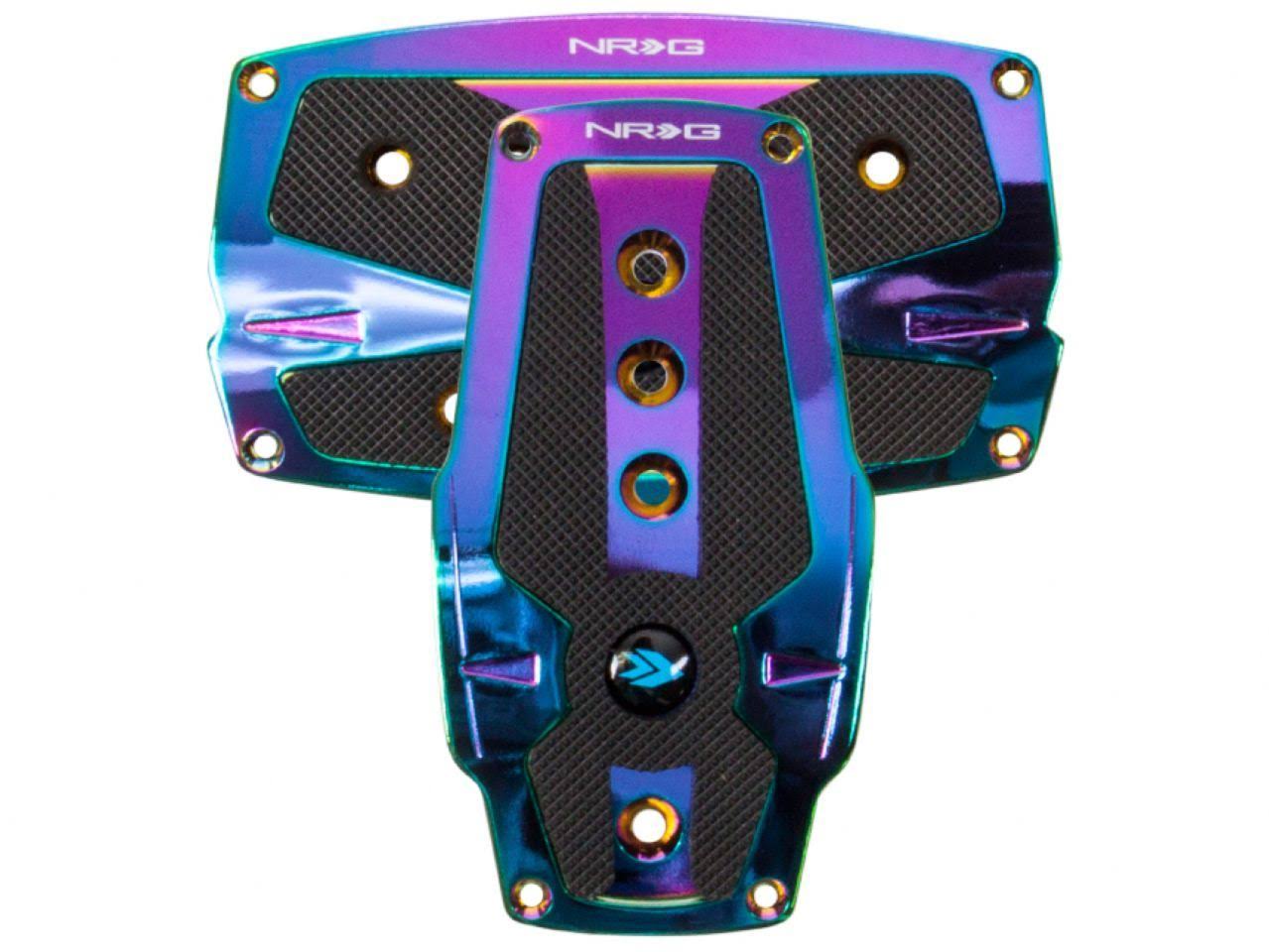 NRG PDL-250MC Neochrome Automatic Brushed Aluminum Sport Pedal with Black Rubber Inserts Universal