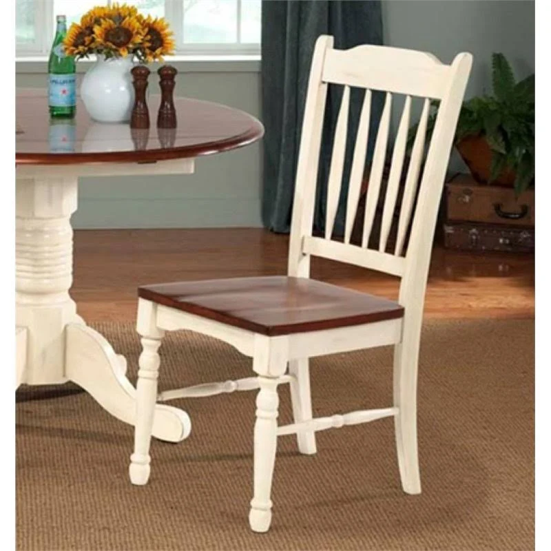 A-America British Isles Slatback Side Chair, Merlot-Buttermilk Finish