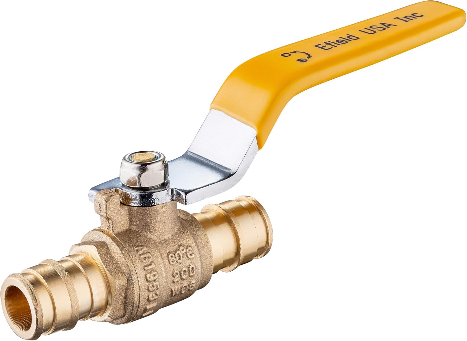 (Pack of 10) EFIELD 3/4 Inch Brass Ball Valve for Pex-A Pipe, F1960 Expansion Type only for Pex-A Pipe, Yellow Handle Lead Free Brass UPC Certified