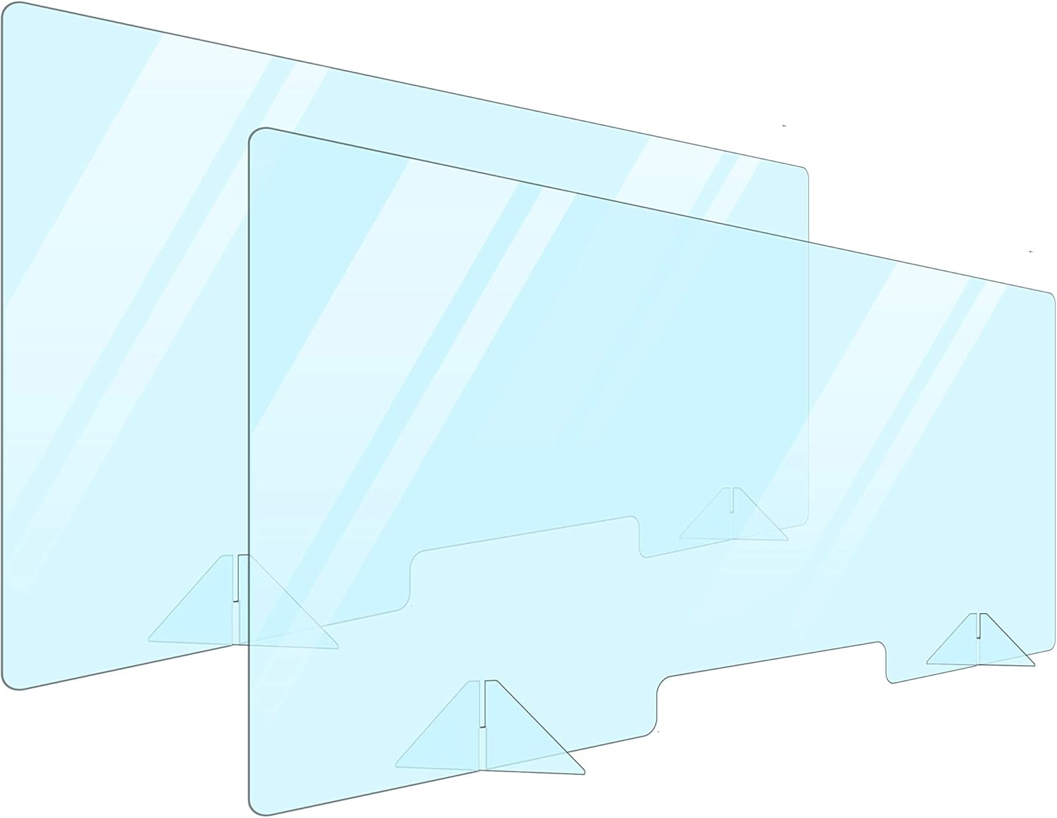 2 Pack Plexiglass Barrier For Counter Plexi Glass Screen 48x24 Desk Shields Sneeze Guard Shield For Counter Plexiglass Divider For Desk Sneeze Guards For Countertops Multiple Sizes
