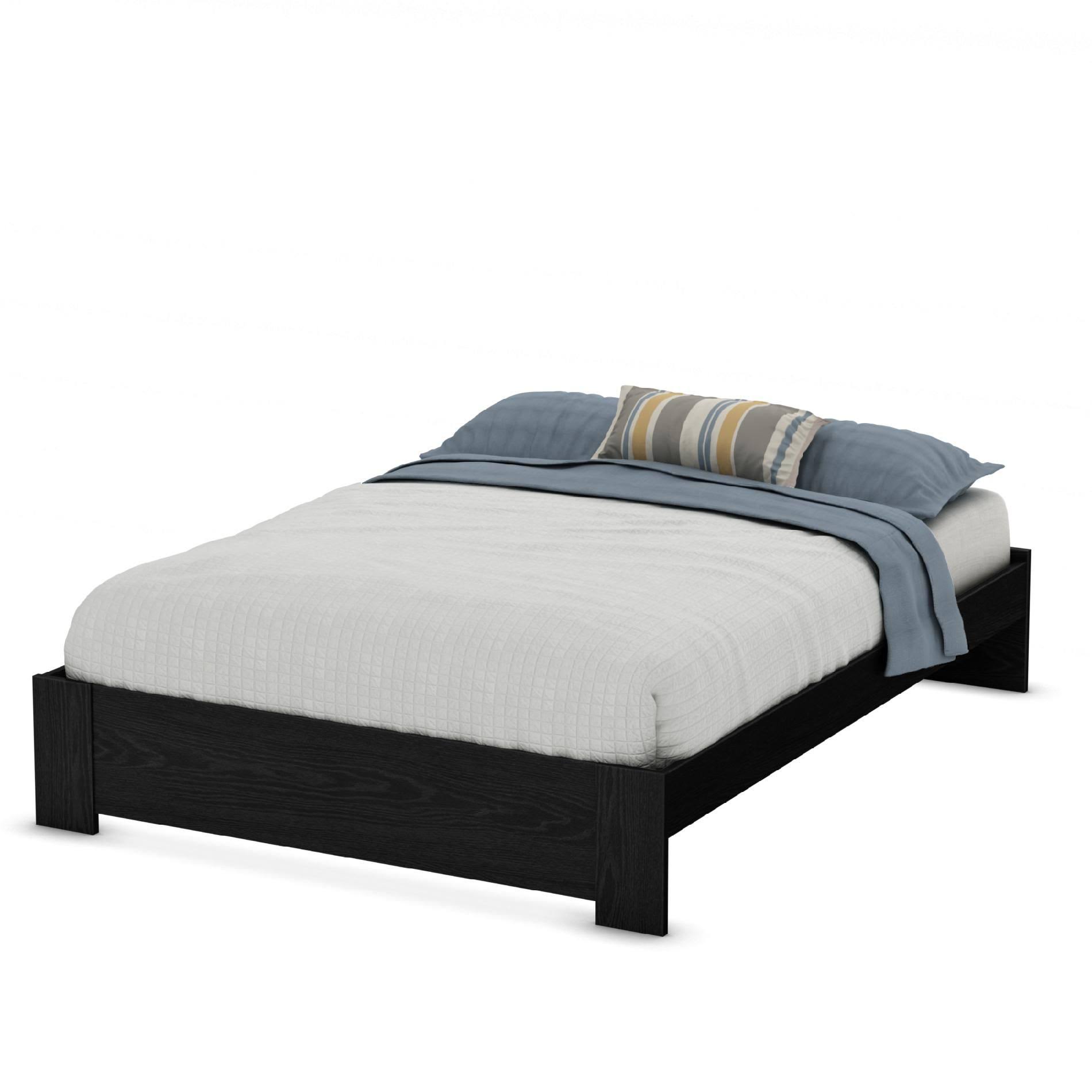 South Shore Flexible Platform Bed, Black Oak, Queen