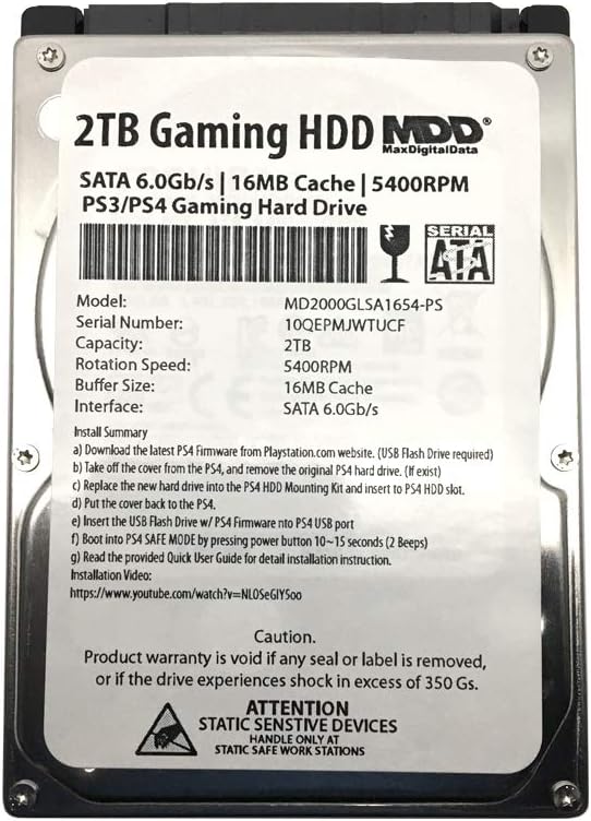 MaxDigitalData (MD2000GLSA854-PS) 2TB 5400RPM 8MB Cache (9.5mm) SATA 6.0Gb/s 2.5