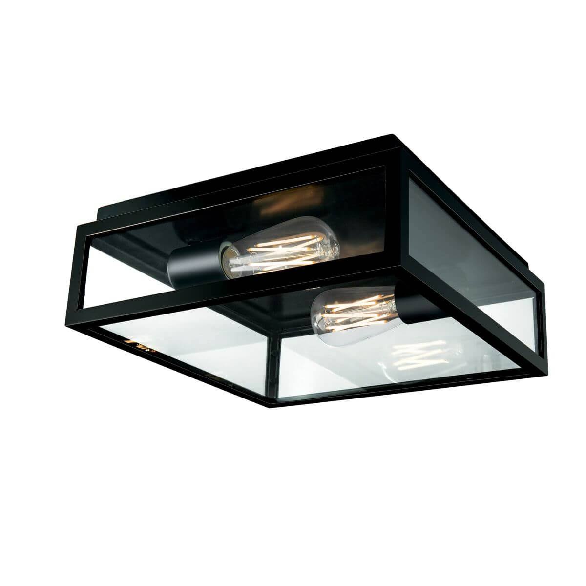 Norwell Lighting-1184-MB-CL-Capture - Two Light Outdoor Flush Mount Matte Black