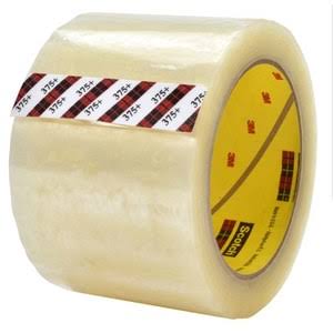 3M Scotch High Tack Box Sealing Tape 375+ Clear - 72 mm Width x 914 M Length - 53346