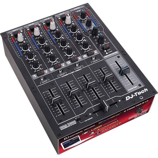 DJ Tech Ddm2000usb Professional Compact 4 Channel USB DJ Mixer W/Multiple Photo, Line, u0026 Mic Inputs