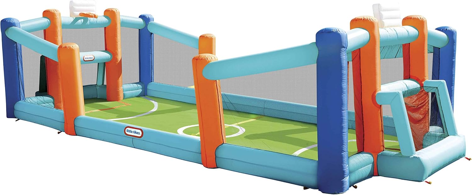 Little Tikes Huge Inflatable Backyard Soccer & Basketball Court for Multiple Kids