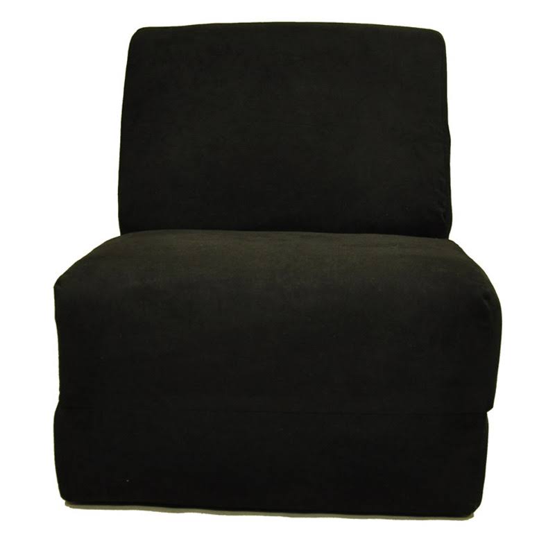 Fun Furnishings Black Micro Suede Teen Chair