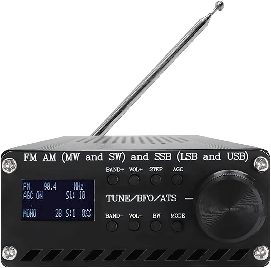 Si4732 Full Band Radio Receiver FM AM (MW&SW) and SSB (LSB & USB) Portable Handheld Radio Recorder, Built-in Battery, with Speaker, Antenna and Aluminum Alloy Case Pack of 2