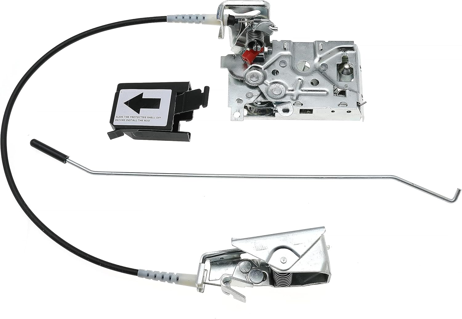 Jofynzo Front Left Driver Door Latch Lock Assembly and Cable Rod Kit for Ford F150 F250 F350 Bronco 1992 1993 1994 1995 1996 1997 Replace F4TZ15219A65A F4TZ 15219A65 A F4TZ-15219A65-A