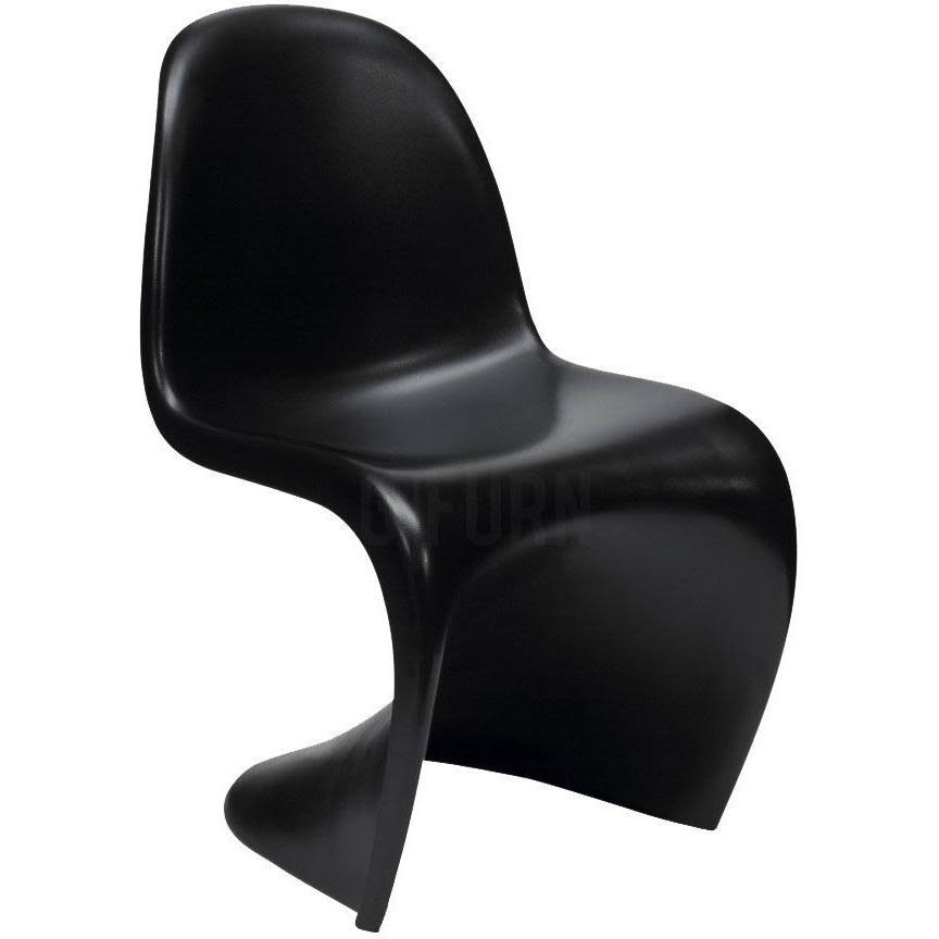 S Shape Curve Mid-Century Dining Chair - ABS, Black