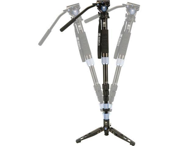 Sirui Aluminum 4 Section Monopod with Feet and VA5 Head, Black