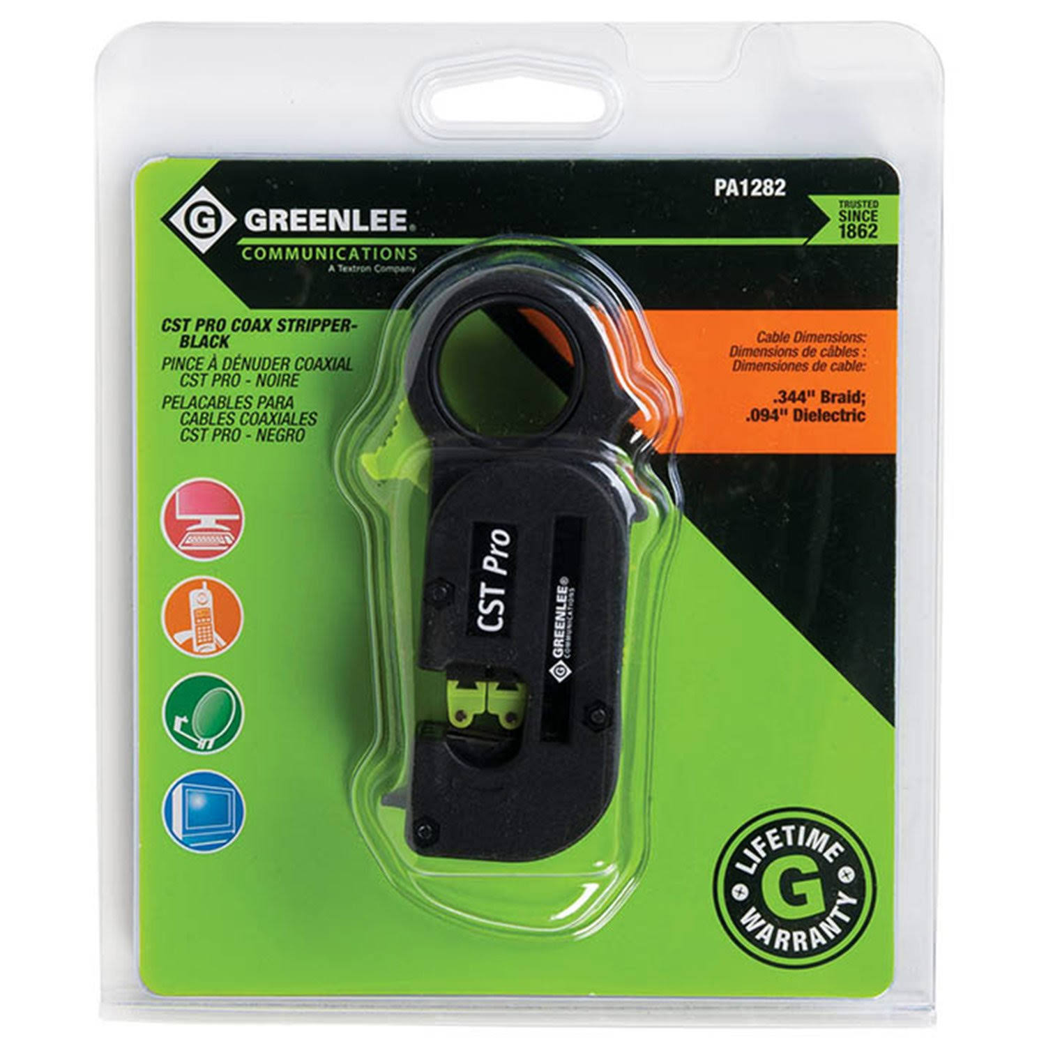Greenlee PA1282 Stripper Cst Pro w/Black Blade Cassette