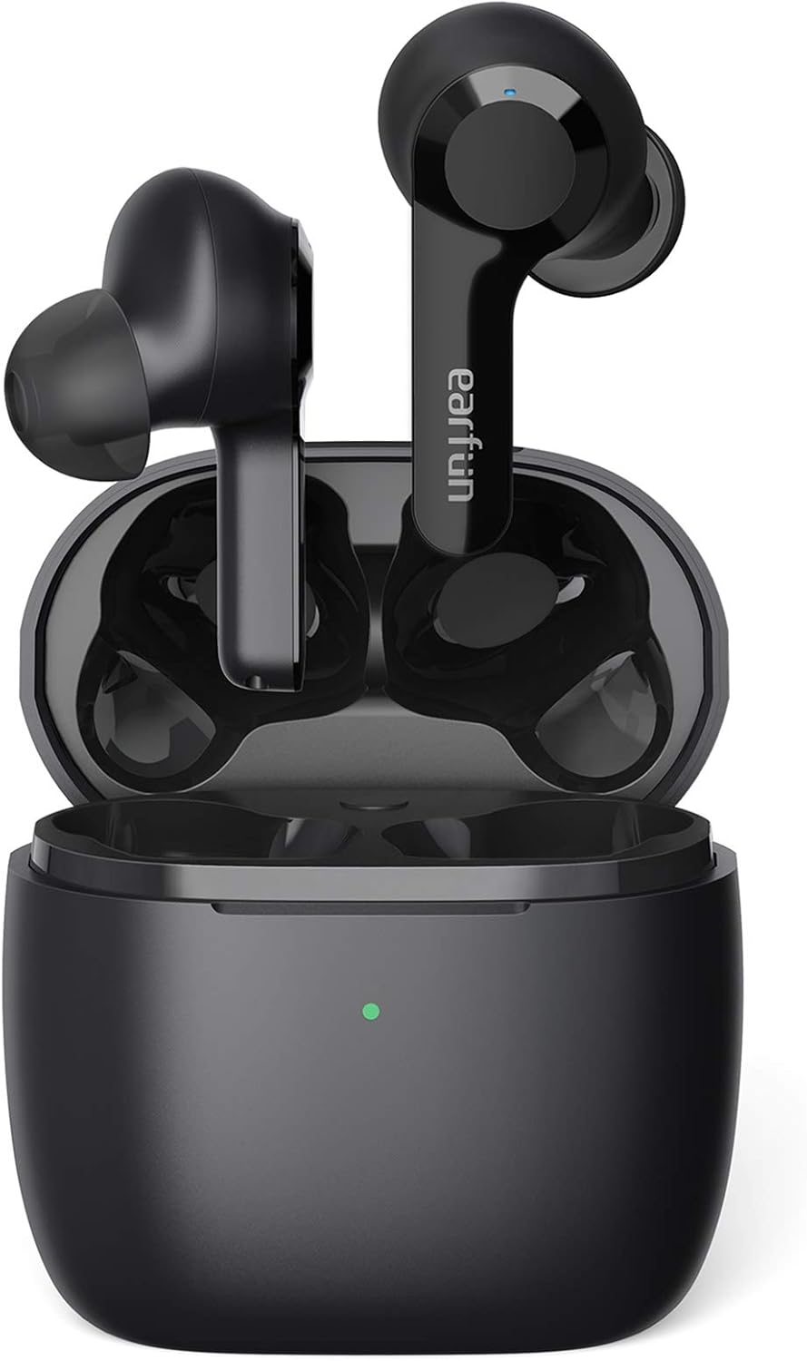 EarFun Air True Wireless Earbuds with 4 Mics, Bluetooth 5.0 Earbuds Touch Control, USB-C Quick Charge with Wireless Charging, Deep Bass, in-Ear Detection Headphones, 35H Playtime (Black) Pack of 2