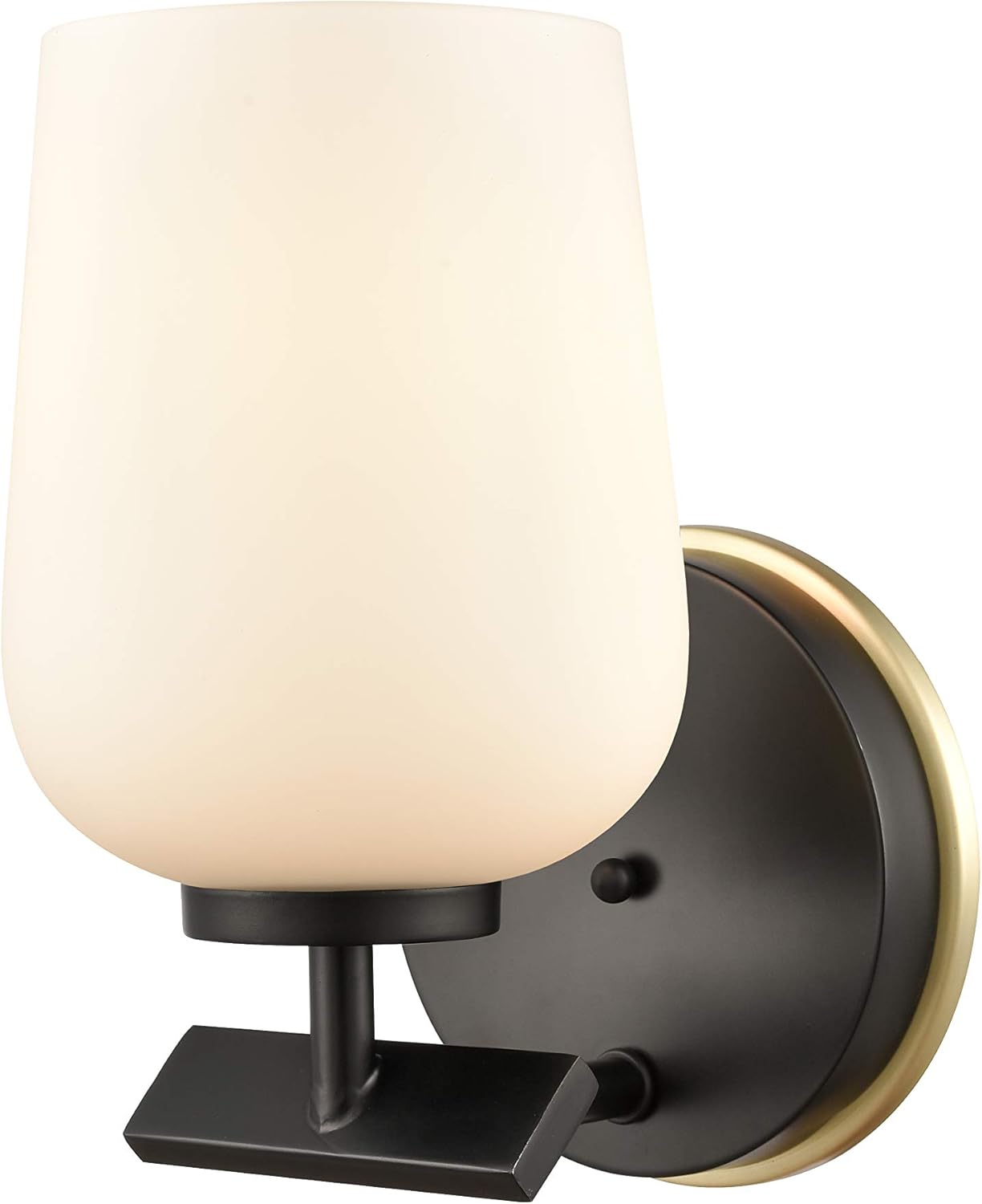 Innovations 420-1W-BSB-W One Light Bath Vanity, Black Satin Brass