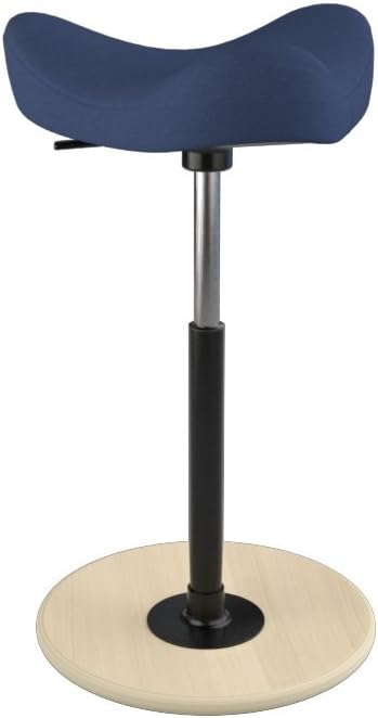 Varier Move Tilting Saddle Stool (Black Revive Fabric with Natural Ash Base)