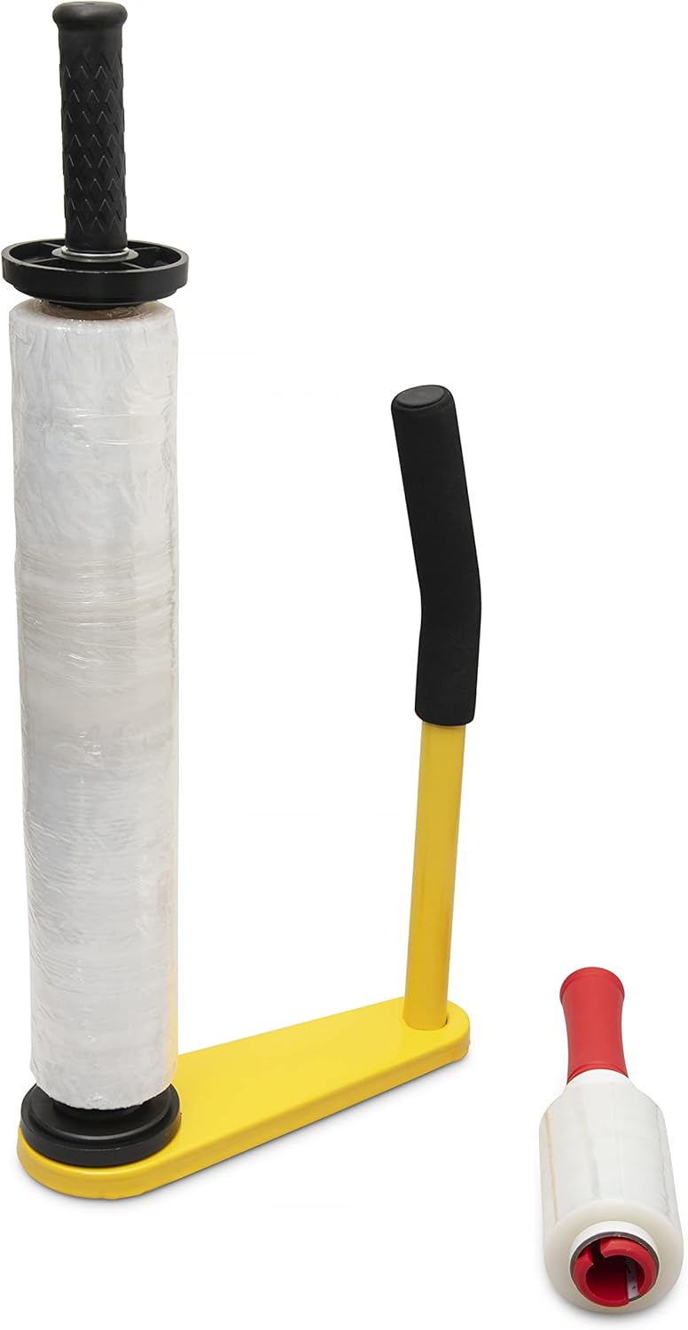 Birdtown Traders Stretch Film Dispenser - Pallet Wrapping Tool for Packing, Shipping, Warehouse, Logistics - Holds 17