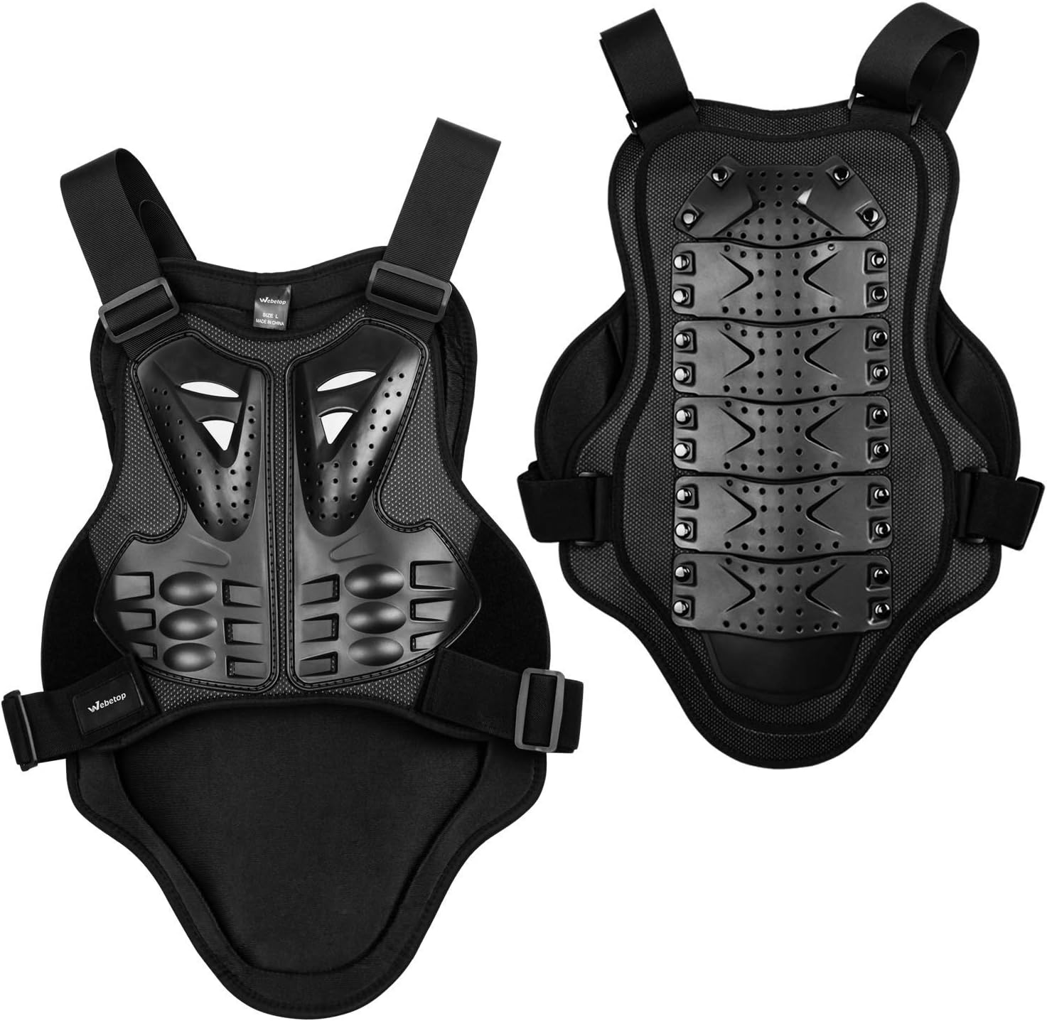Webetop Body Armor Vest Riding Back Protector for Dirt Bike Mountain Bike Skiing Skating S