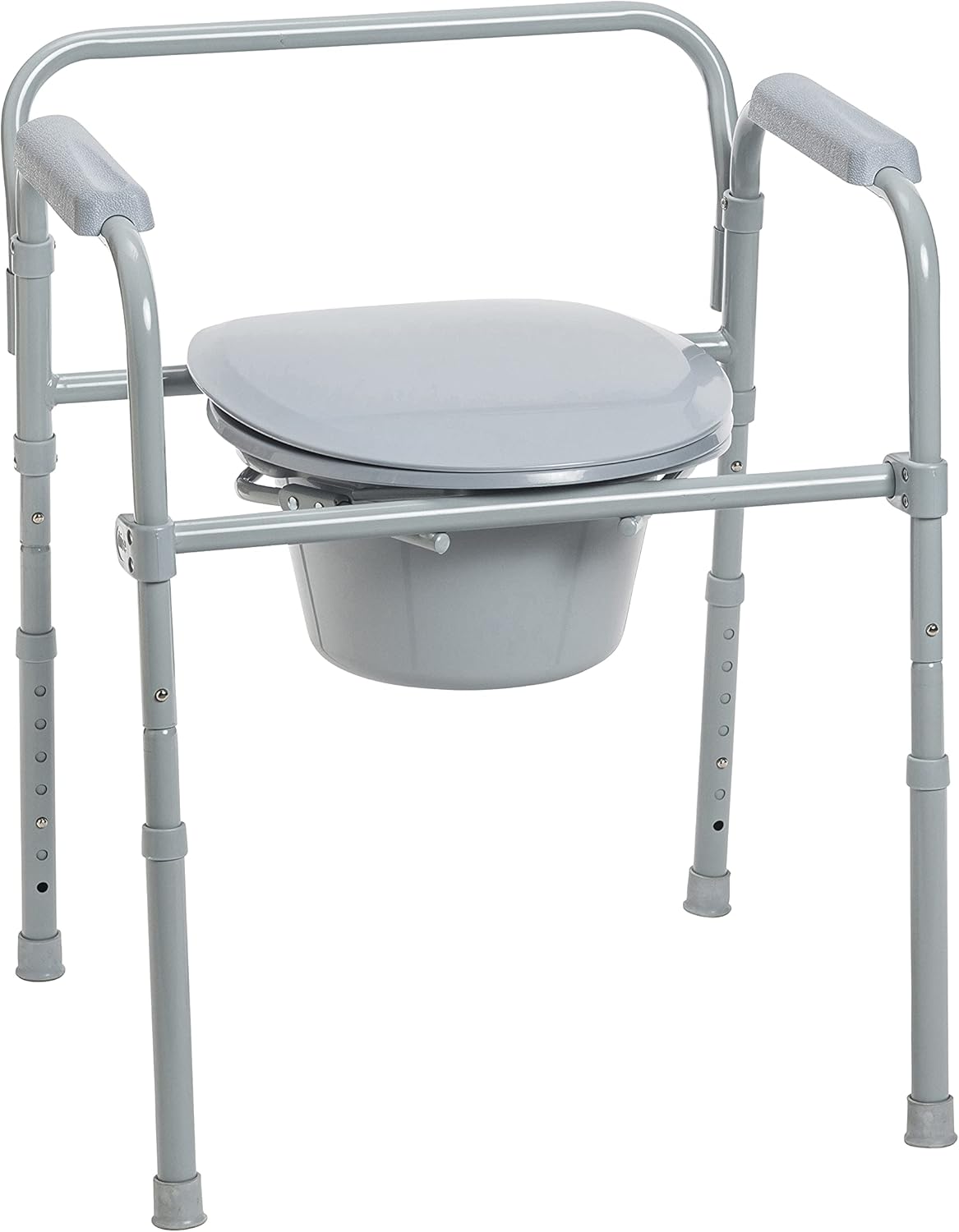 Drive Medical Steel Folding Frame Commode , Blue Pack of 2