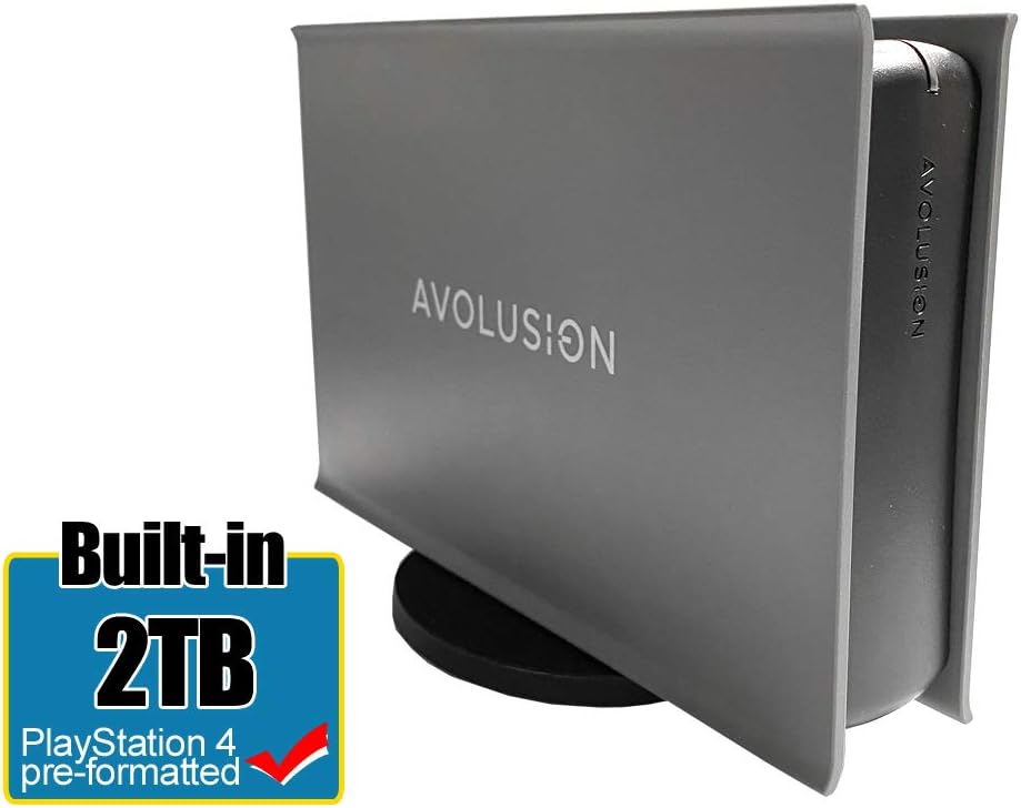 Avolusion PRO-5X Series 2TB USB 3.0 External Gaming Hard Drive Works for PS4 Original, Slim & Pro (Grey) Pack of 2