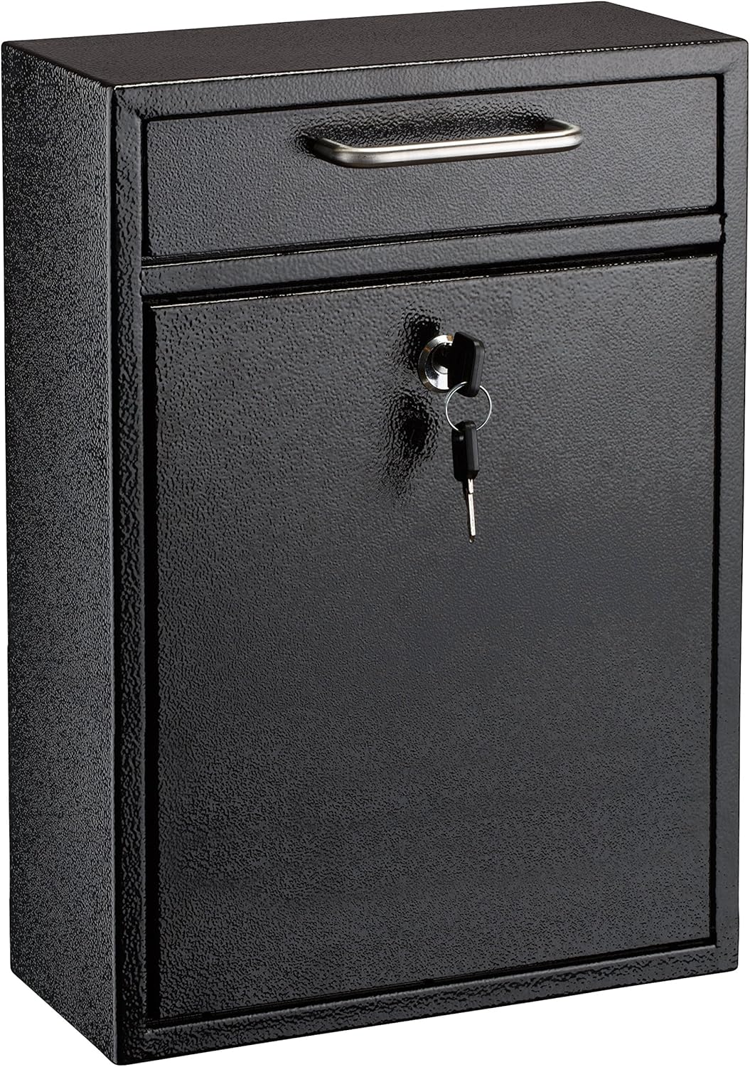 AdirOffice Ultimate Drop Box Wall-Mounted Mailbox - Hanging Secured Postbox - Durable Spacious Key - Perfect for After Hours Deposits Payments Key and Letter Drops (Black) Pack of 2