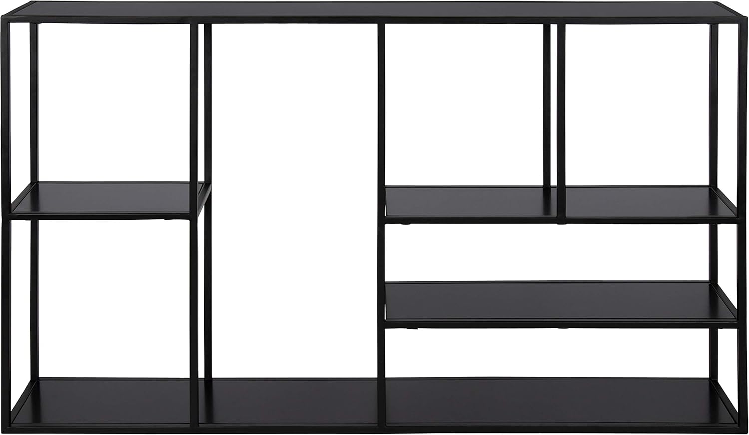 Kate and Laurel Ulna Modern Floating Wall Shelves with Black Metal Frame, 36