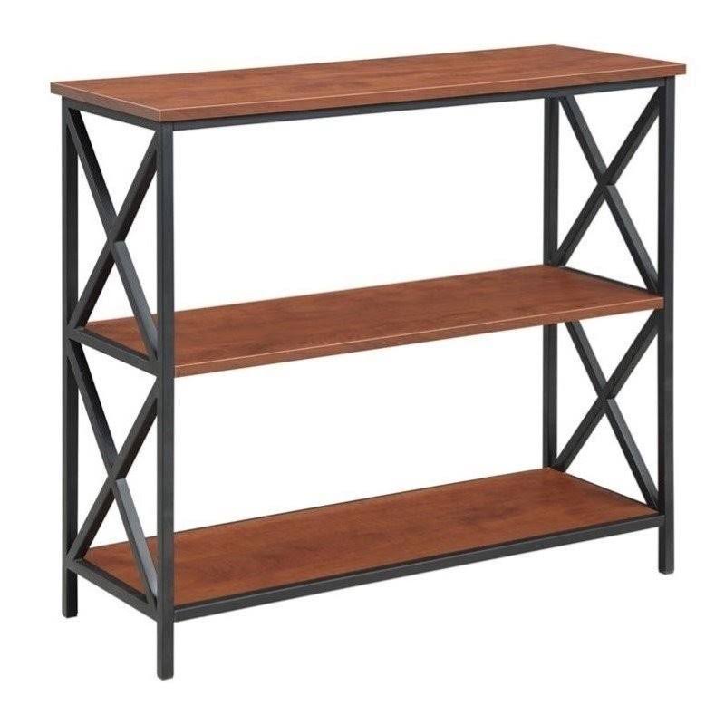 Scranton u0026 Co 3 Tier Bookcase in Black and Cherry