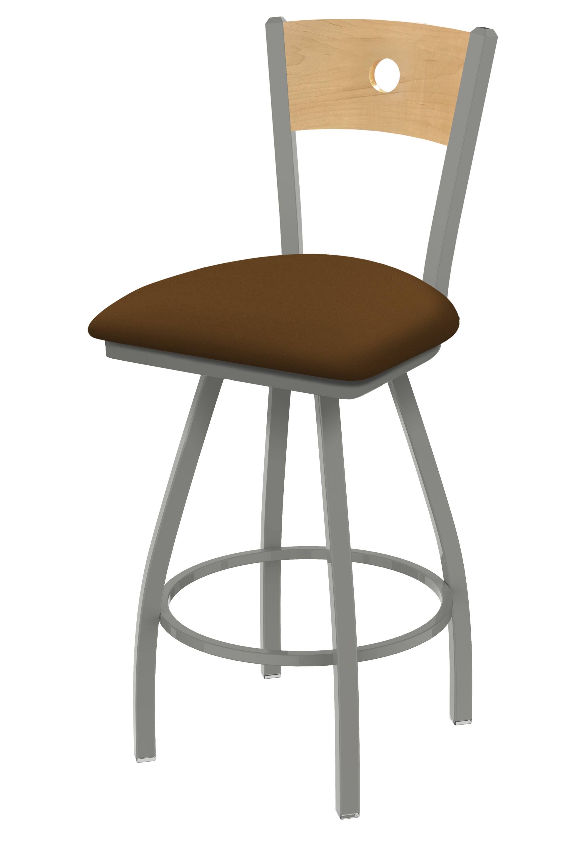 Holland Bar Stool 83036ANNatMplBALBeWd 830 36x22 Voltaire Anodized Nickel Swivel Stool with Natural Maple Back and Allante Beech