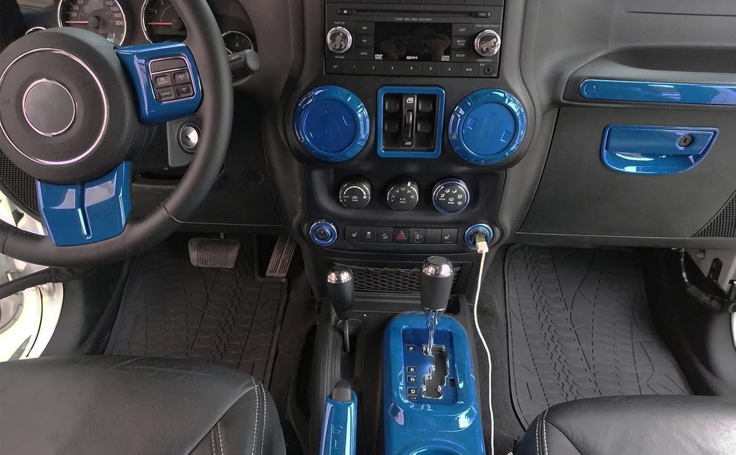 Hooke Road for Jeep Wrangler 4-Door Floor Mat, Black Front & Rear Liner Carpets Rubber Slush All-Weather for Jeep Wrangler JK Unlimited 4-Door 2011-2018 (3-Piece)