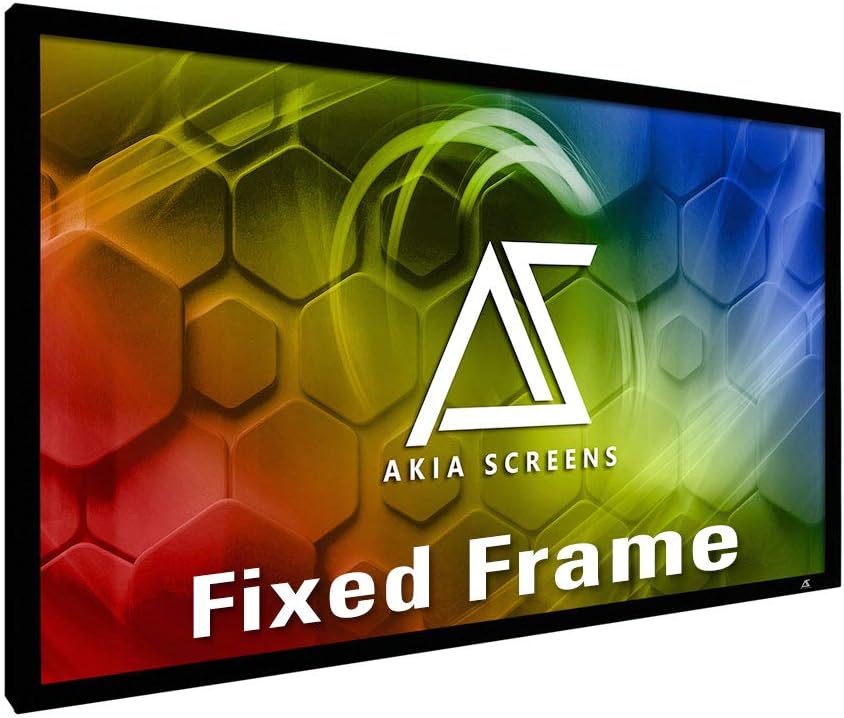 Akia Screens 120 inch Fixed Frame Projector Screen Wall Mount 16:9 8K 4K Ultra HD 3D Ready CINEWHITE UHD-B Black 120