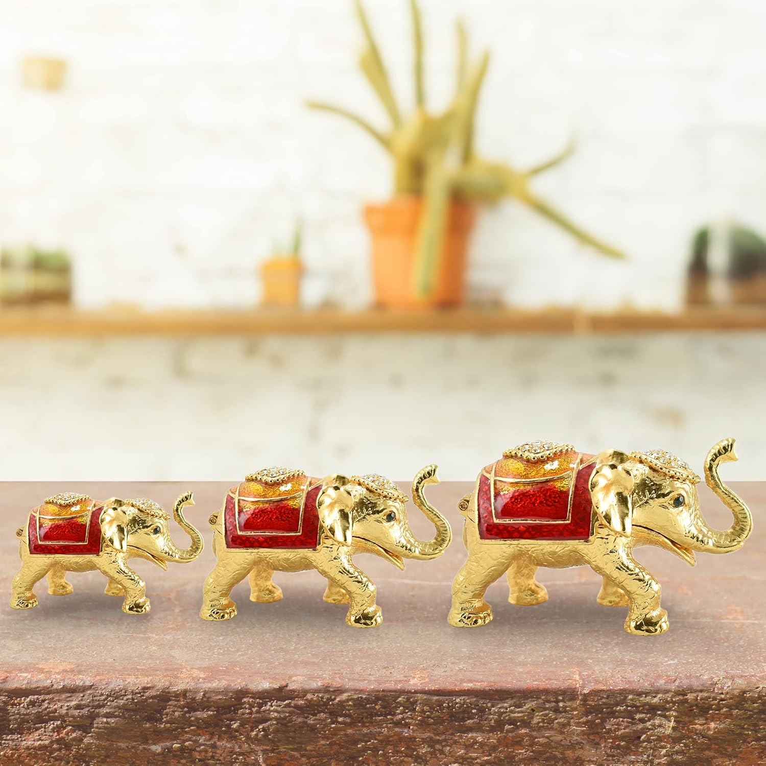 Beautiful Elephant 3 Pcs Set, Best Diwali Gift Item, RCiMall Pack of 2