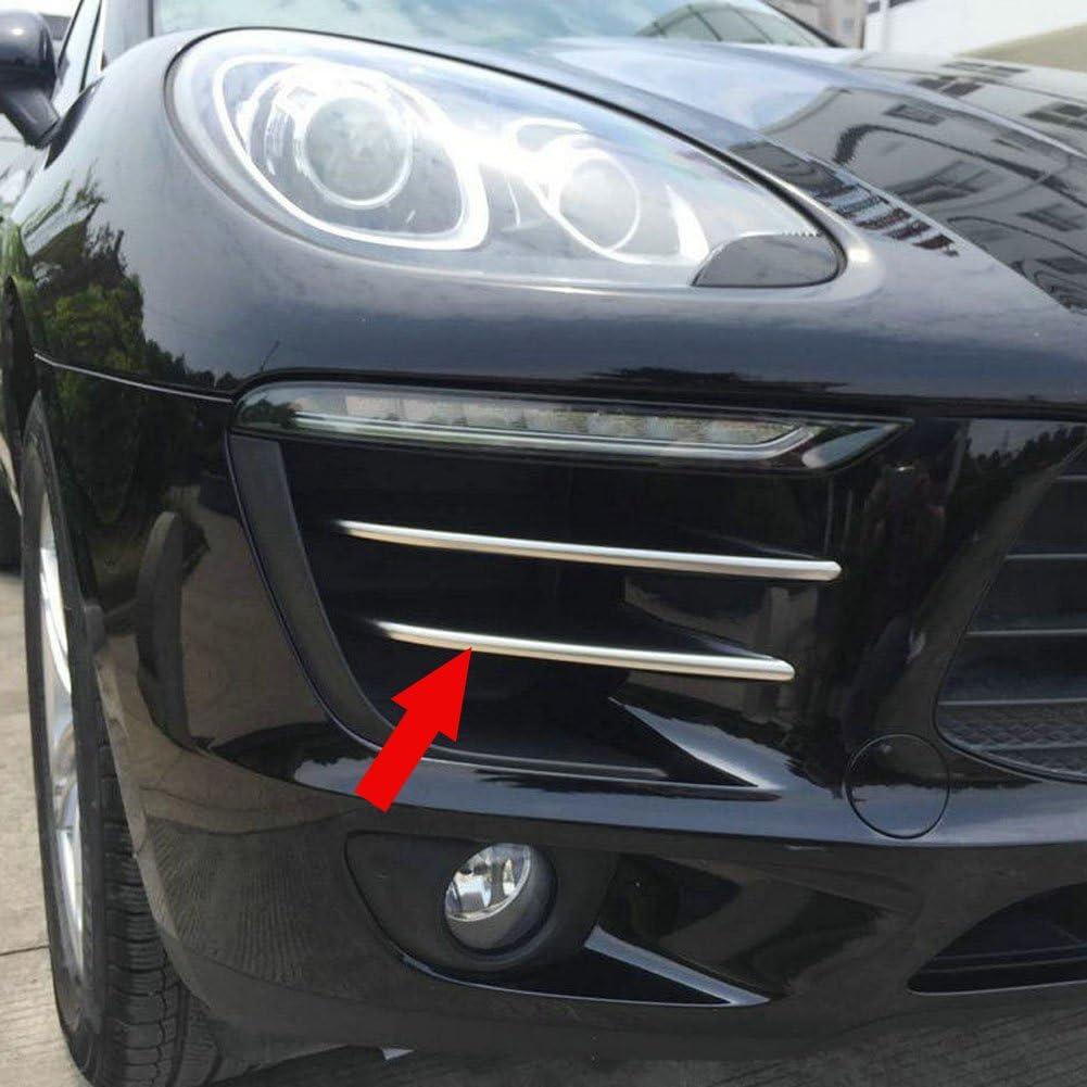 Fit for Porsche Macan 2014 2015 2016 2017 Matte Front Corner Mesh Grill Molding Cover Trim