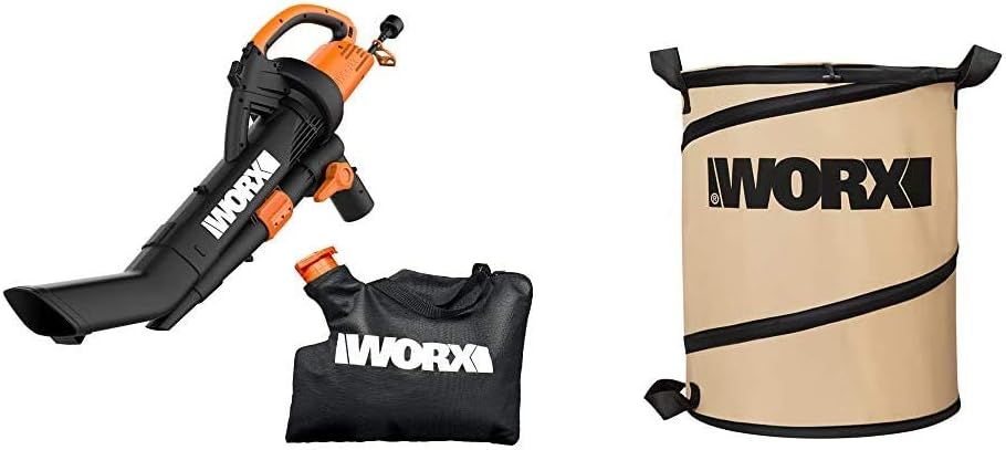 WORX WG509 12 Amp TRIVAC 3-in-1 Electric Leaf Blower with All Metal Mulching System