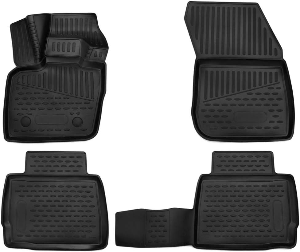 Fits 2017-2022 Ford Fusion/ 2017-2022 Lincoln MKZ Floor Mats Front & 2nd Row Seat Liner Set All Weather Full Set Liners (Black)