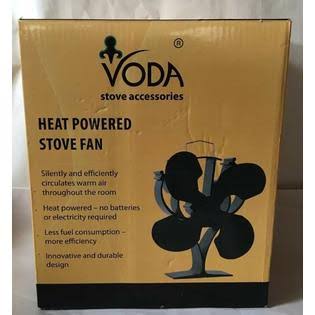 Voda New Designed 4 Blades Heat Powered Stove Fan for Wood/Log Burner/Fireplace