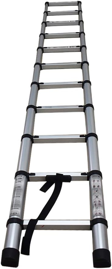 Aluminum Telescopic Extension Ladder Folding Step One-Button Inward Sliding Retraction 10.5FT / 3.2M 12.5FT / 3.8M 14.5FT / 4.4M Multi-Use Non-Slip (10.5FT / 3.2M)
