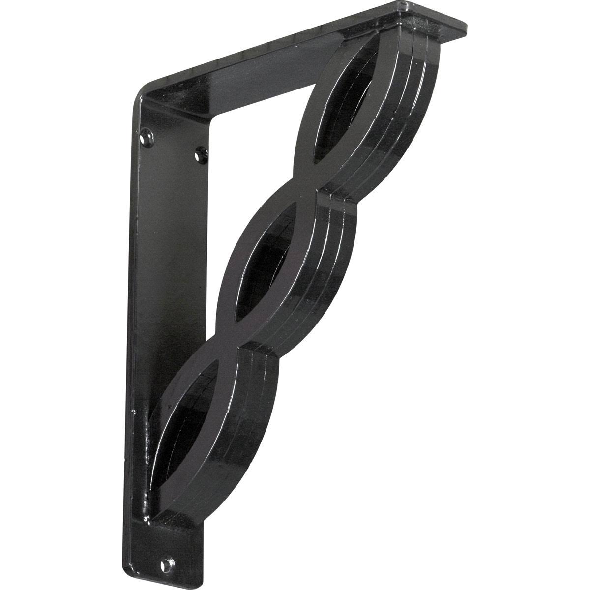 Ekena Millwork BKTM02X07X10TLO 2 x 7.5 x 10 in. Loera Wrought Iron Bracket - Triple Center Brace Powder Coated Black