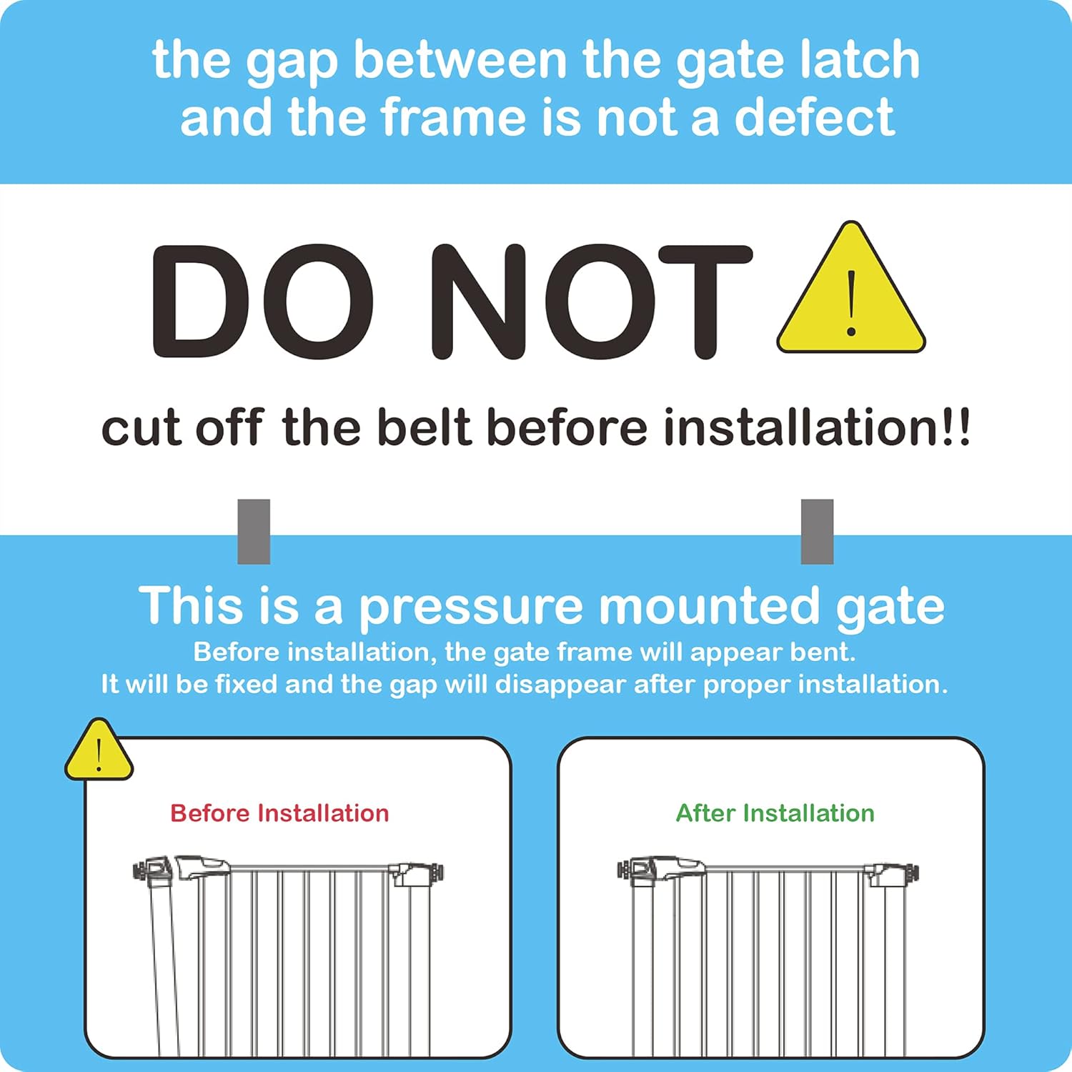 OTTOLIVES Metal Baby Gate Pet Gate 27-40 Inch Extra Wide Pressure Mounted Dog Gate for Stairs & Doorways Baby Gate with Door Walk Through Easy Step NO Need Tools NO Drilling, Adjust Size (Metal White) Pack of 2