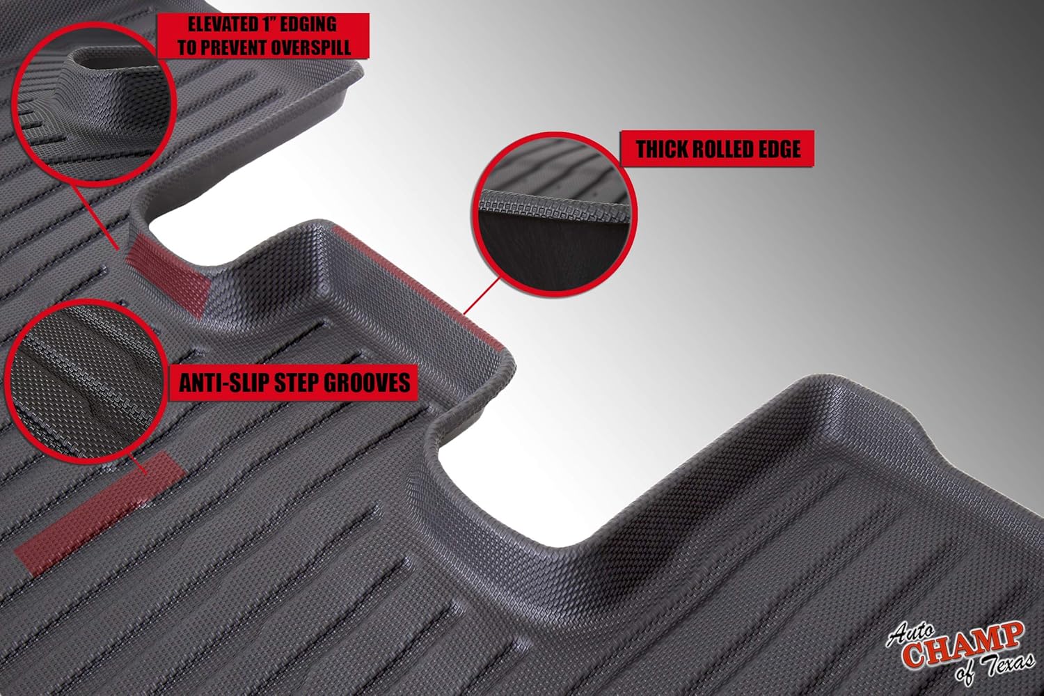 Auto Champ - All Weather Floor Mats for 2016-2021 Tesla Model Y - Front & Rear All Season Mats - Waterproof (1st & 2nd Row Black)