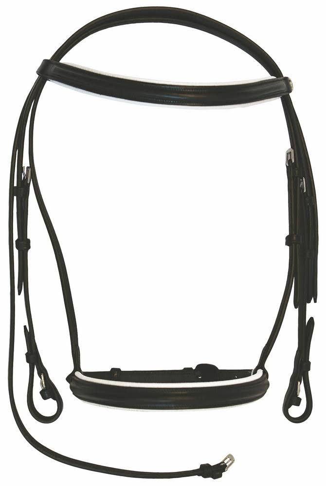 Henri De Rivel Dressage Bridle with Web Reins - COB / Black/White