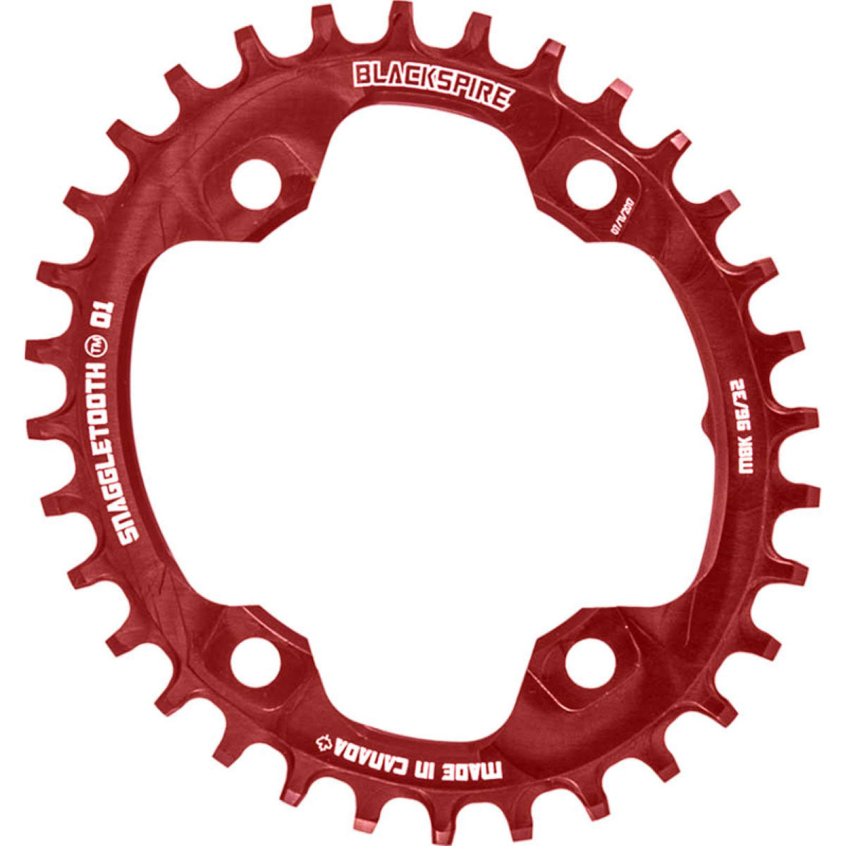 Blackspire Snaggletooth NW Oval Chainring XT M8000 - 4-Bolt - Red
