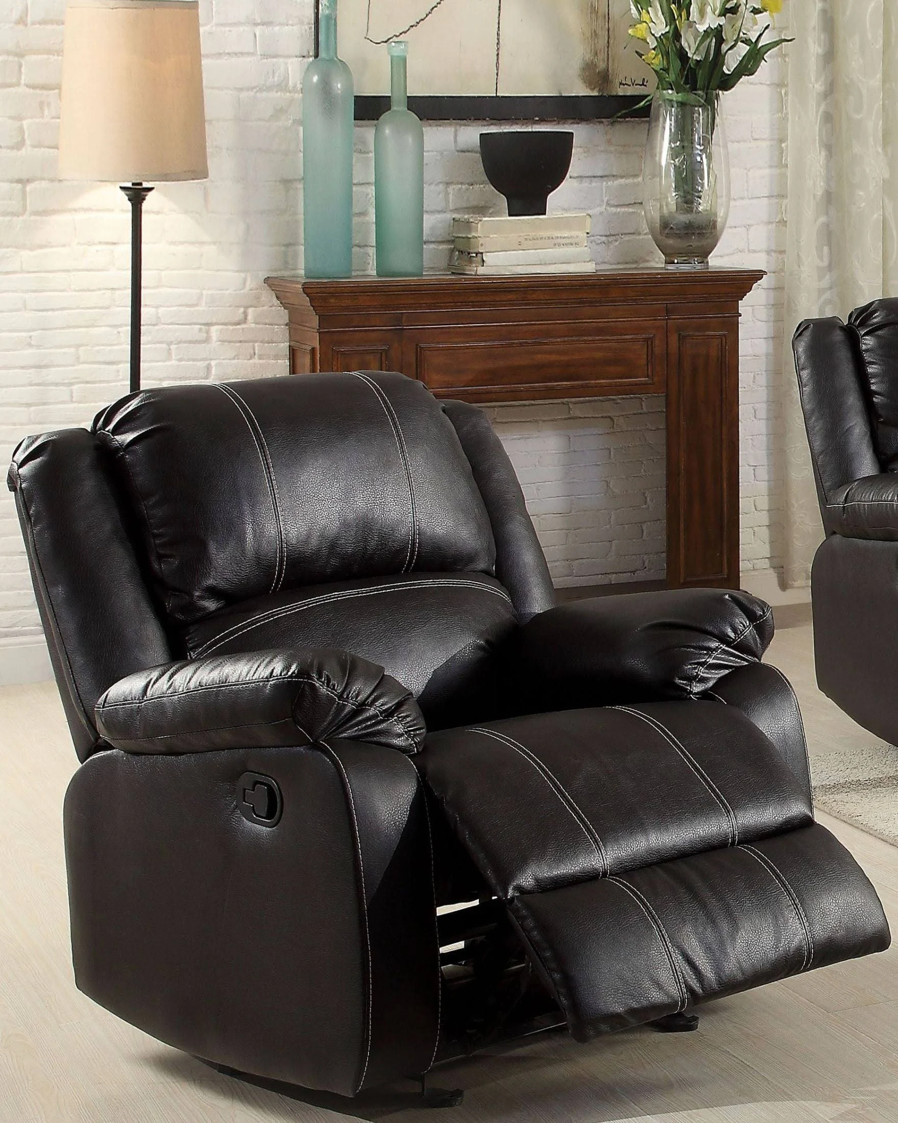 Acme Zuriel Rocker Recliner, Black PU