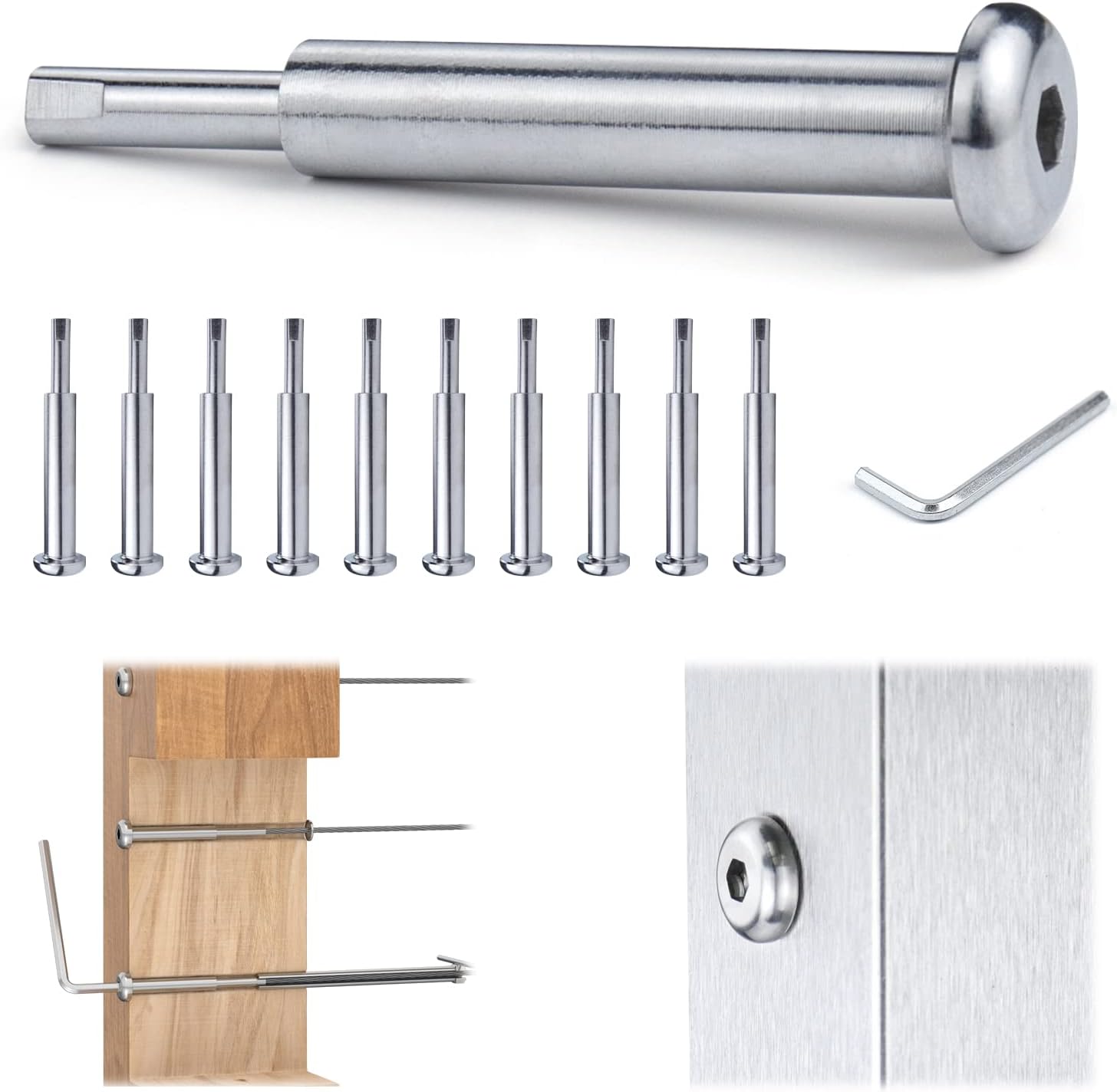 Muzata 10Pack Cable Railing kit Invisible 1/8