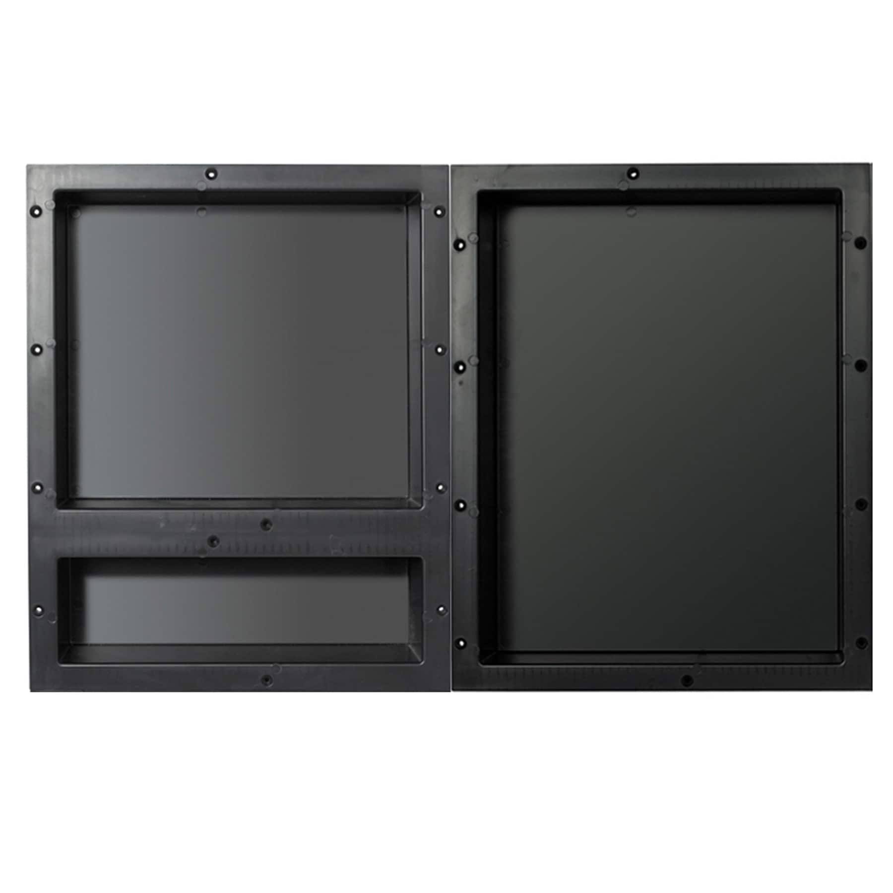 Tile Redi RNTH1620D-20S Redi Niche Triple Recessed Shelf Black