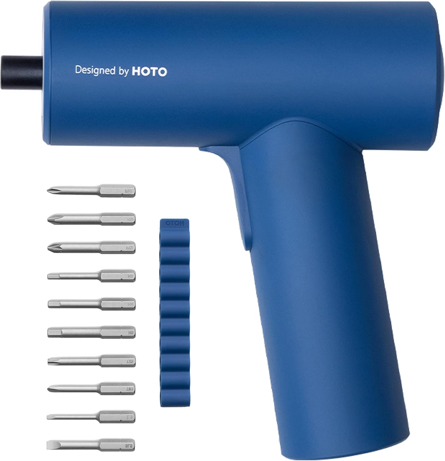 HOTO T1 Cordless Electric Screwdriver 5 N.m, 3.6V Rechargeable Power Screwdriver, 2000mAh Li-ion Battery, LED Work Light, Storage Bag, 10Pcs Accessories - Blue