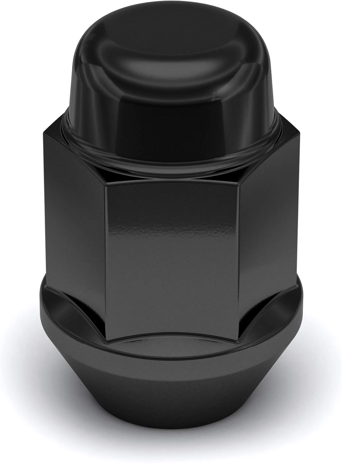 White Knight 1707SBK-20AM Black Chrome M12x1.50 Bulge Acorn Lug Nut, 20 Pack