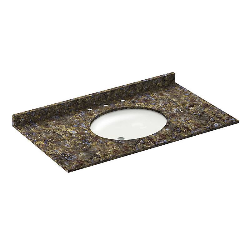 LessCare Vanity Top w/ Back Splash; Blue Butterfly