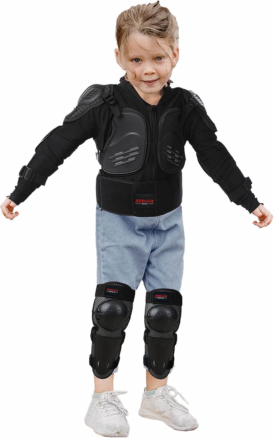 Kids Dirt Bike Gear Motocycle Armor Jacket Suit Knee Elbow Chest Spine Protector for Cycling Skiing Motocross Skateboard