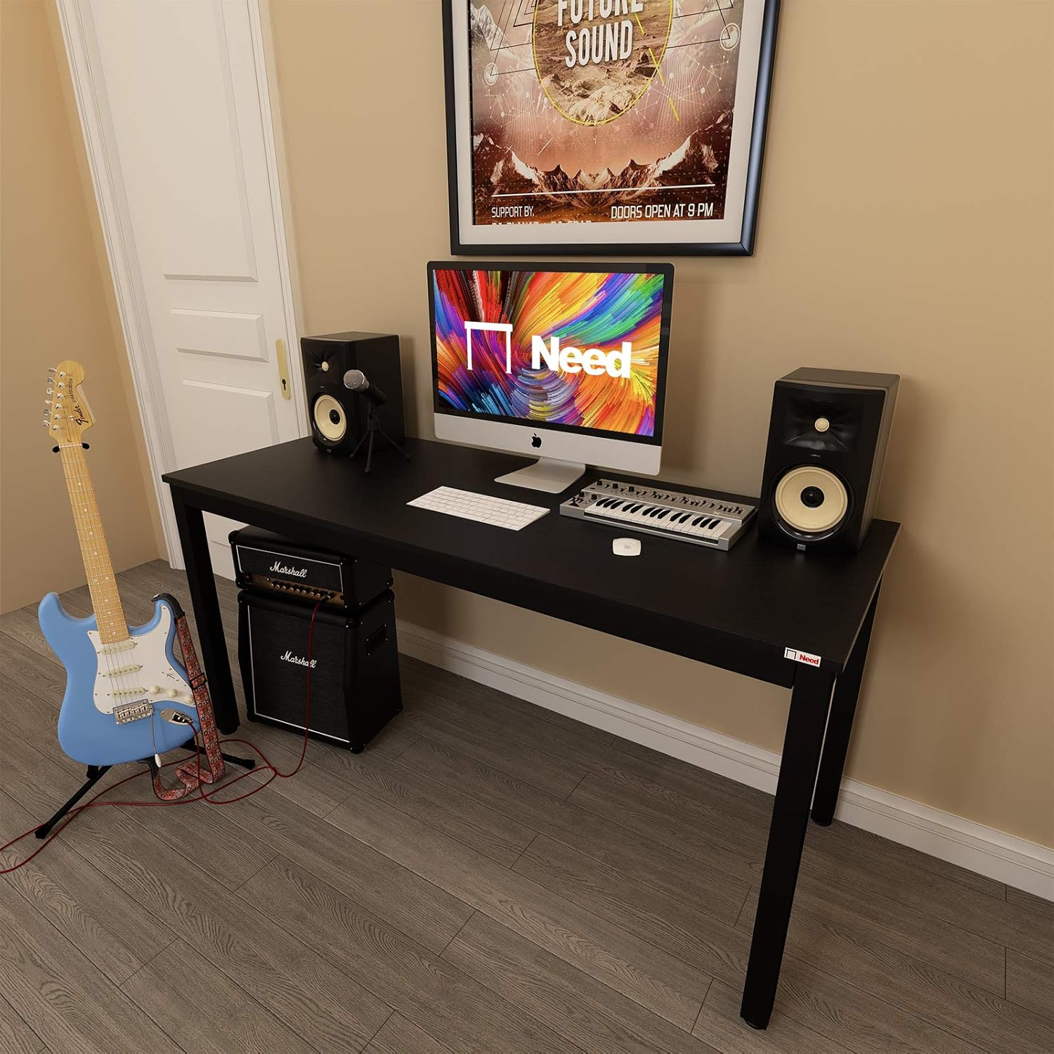 Need Computer Desk 60 in Home Office Desk,Writing Desk,Large Office Desk,Gaming Desk,Study Writing Desk Workstation,Modern Simple Desk for Home Office, Rustic Brown AC3CB15260