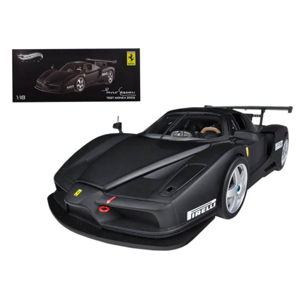 Ferrari Enzo Monza Test Car 2003 Matt Black Elite Edition 1/18 Diecast Car Model by Hotwheels X5488