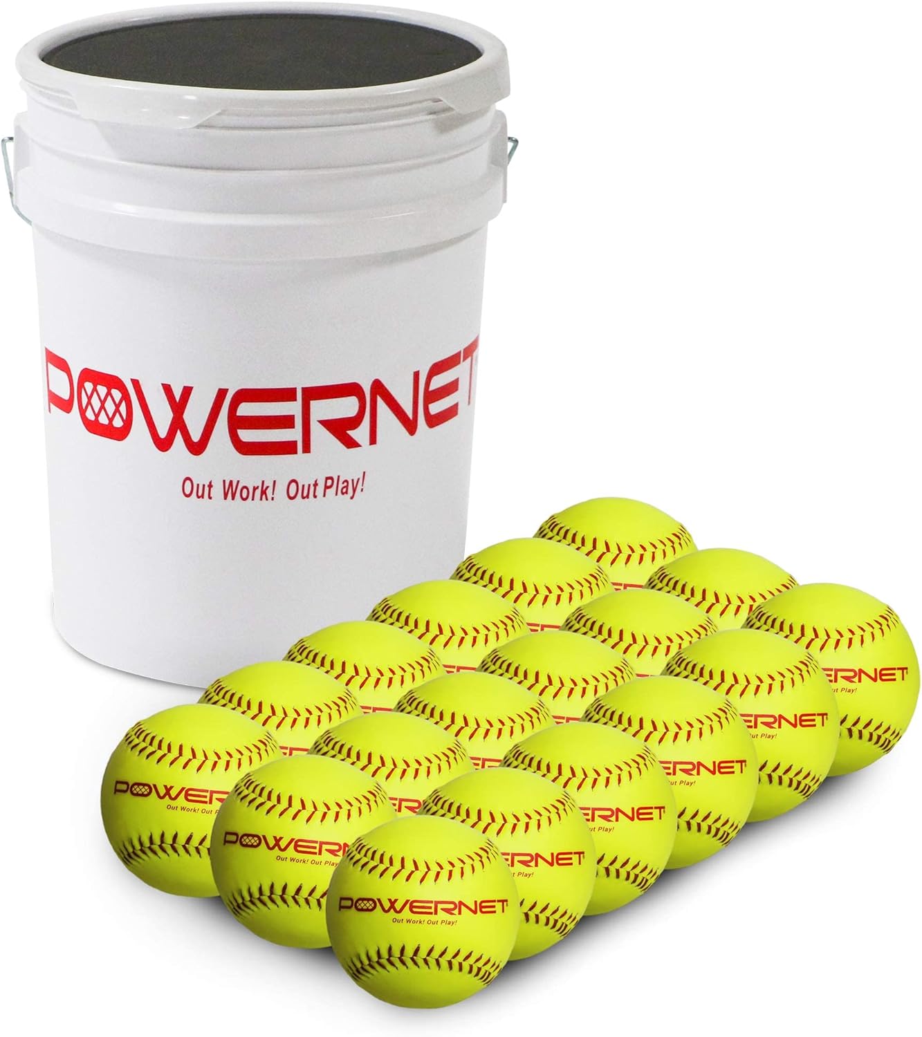 PowerNet Recreation Grade Softballs Bundle | 18 Pack | Perfect for Softball Soft Toss, Batting, Fielding, Hitting, Pitching Drills or Practice